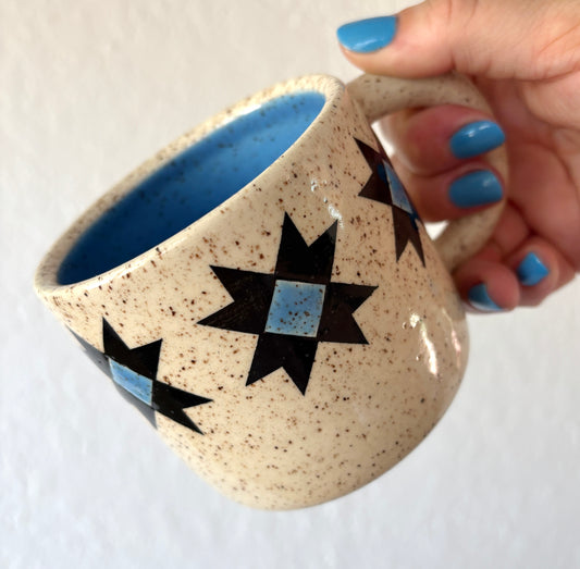 Quilt Diner Mug - BLUE