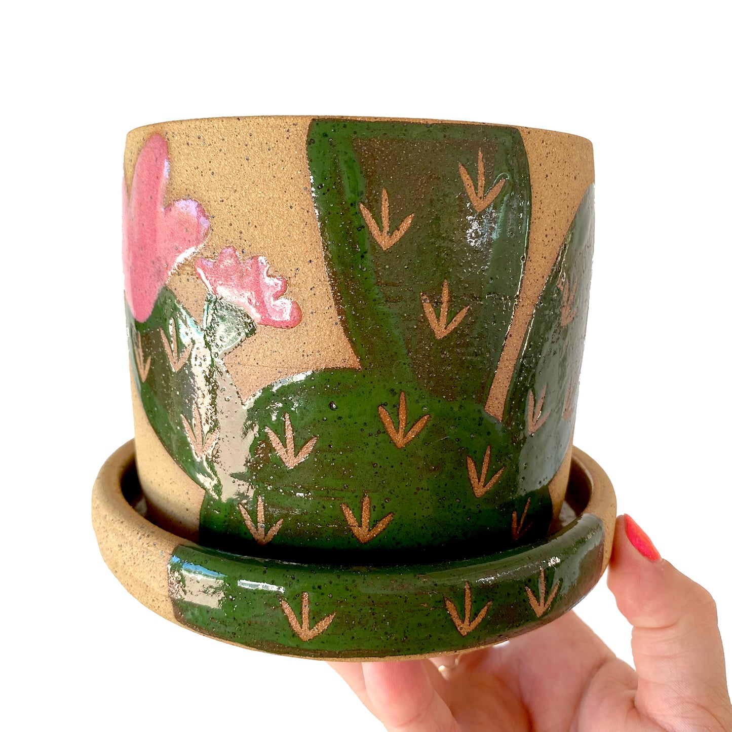 Prickly Pear Planter Set - GREEN
