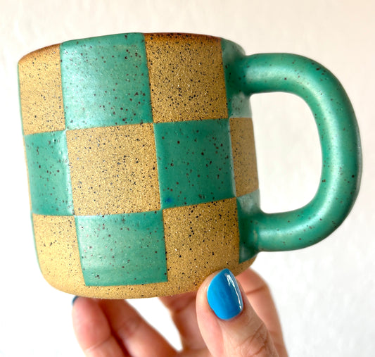 Checkers Mug - TEAL
