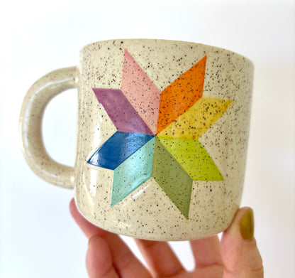 Quilt Star Mug (Green Interior)