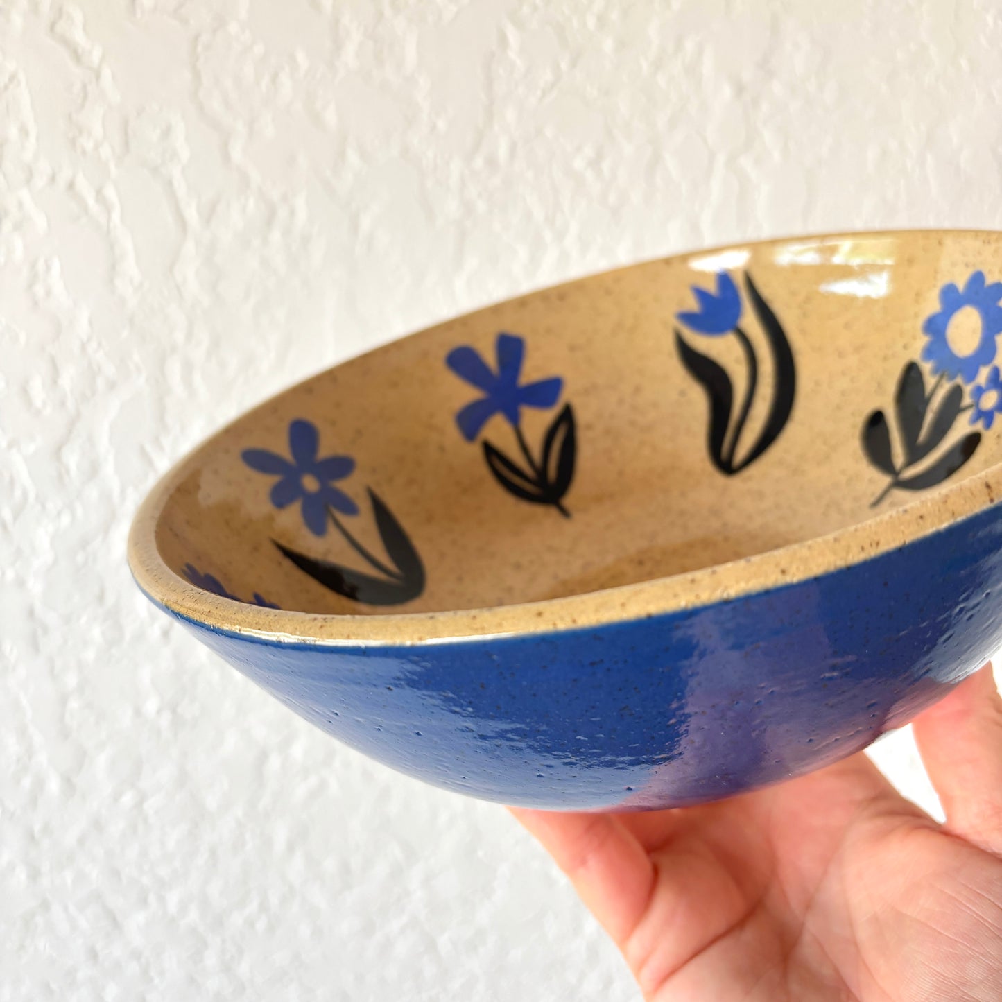 Blockprint Flower Bowl