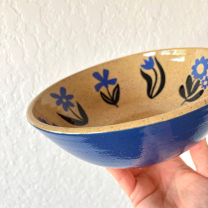 Blockprint Flower Bowl