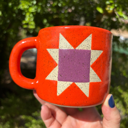 Hot Red Quilt Mug *Preorder*