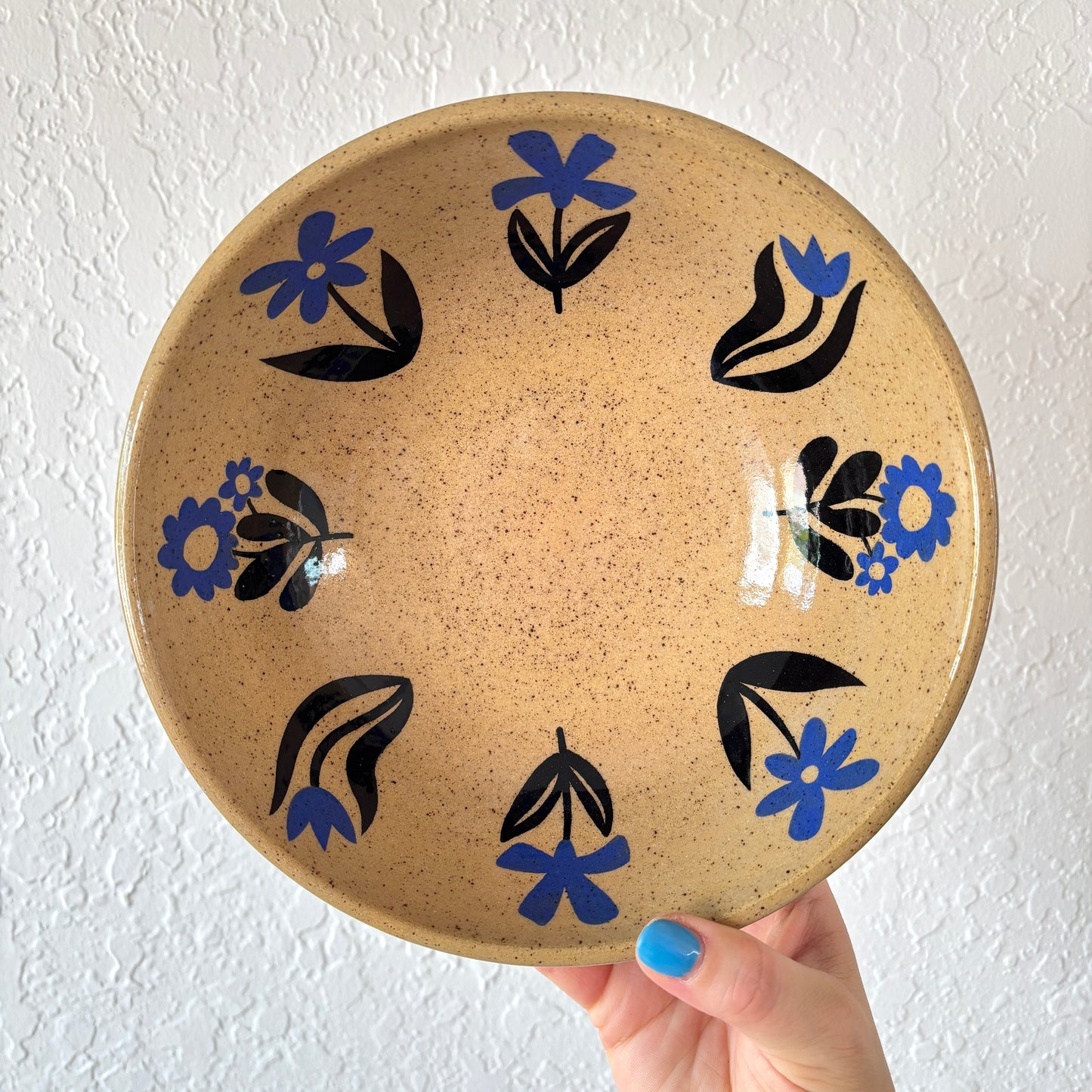 Blockprint Flower Bowl