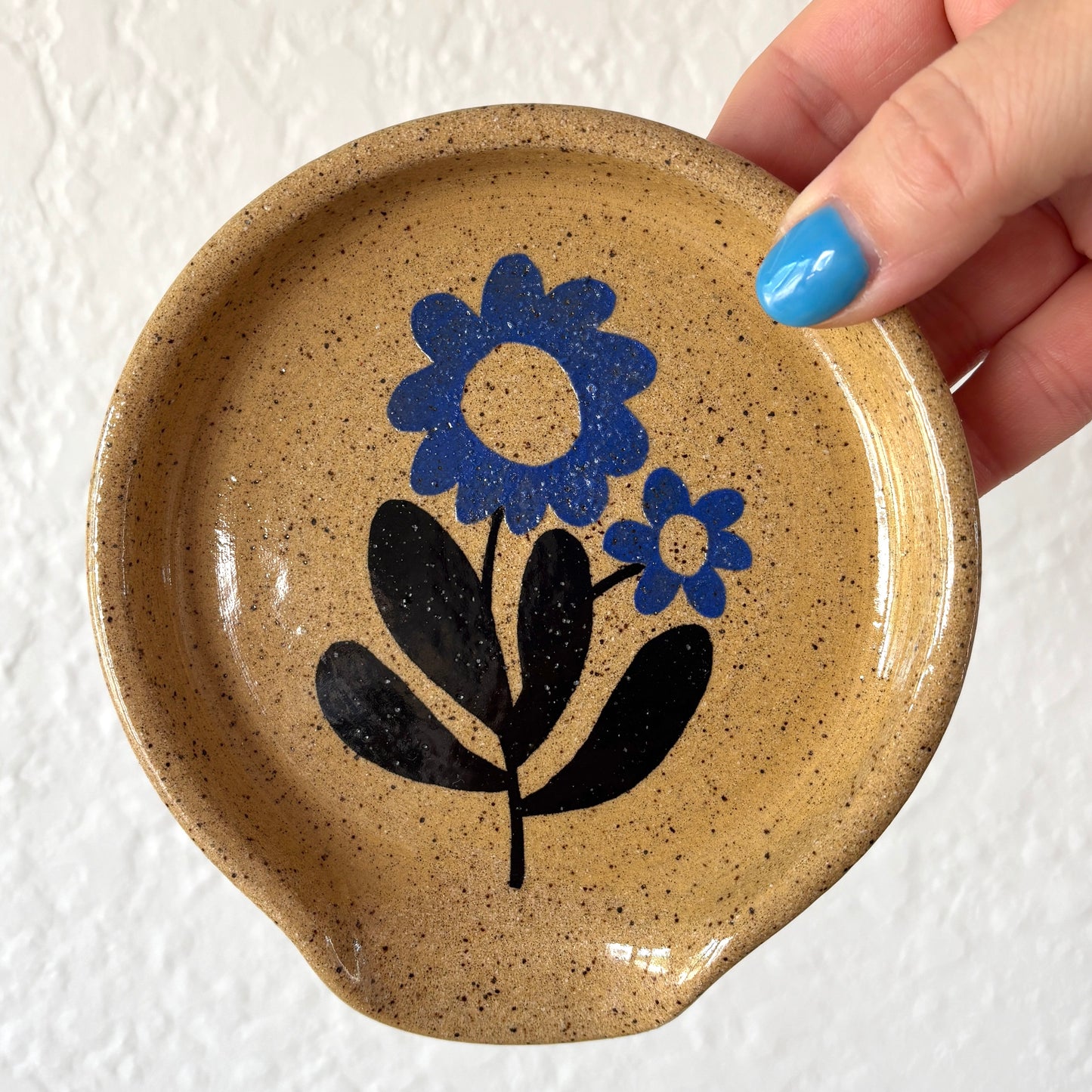 Blockprint Flower Spoonrest