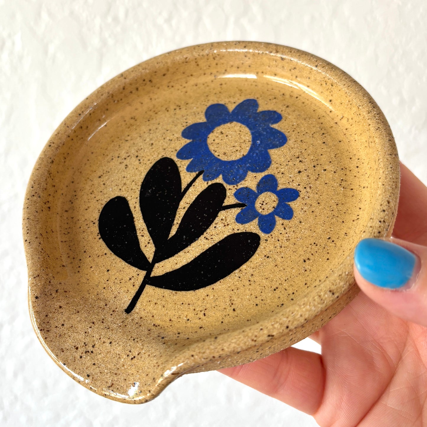 Blockprint Flower Spoonrest