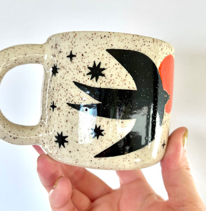 Celestial Bird Mug RED