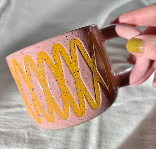 Criss Cross Mug PINK