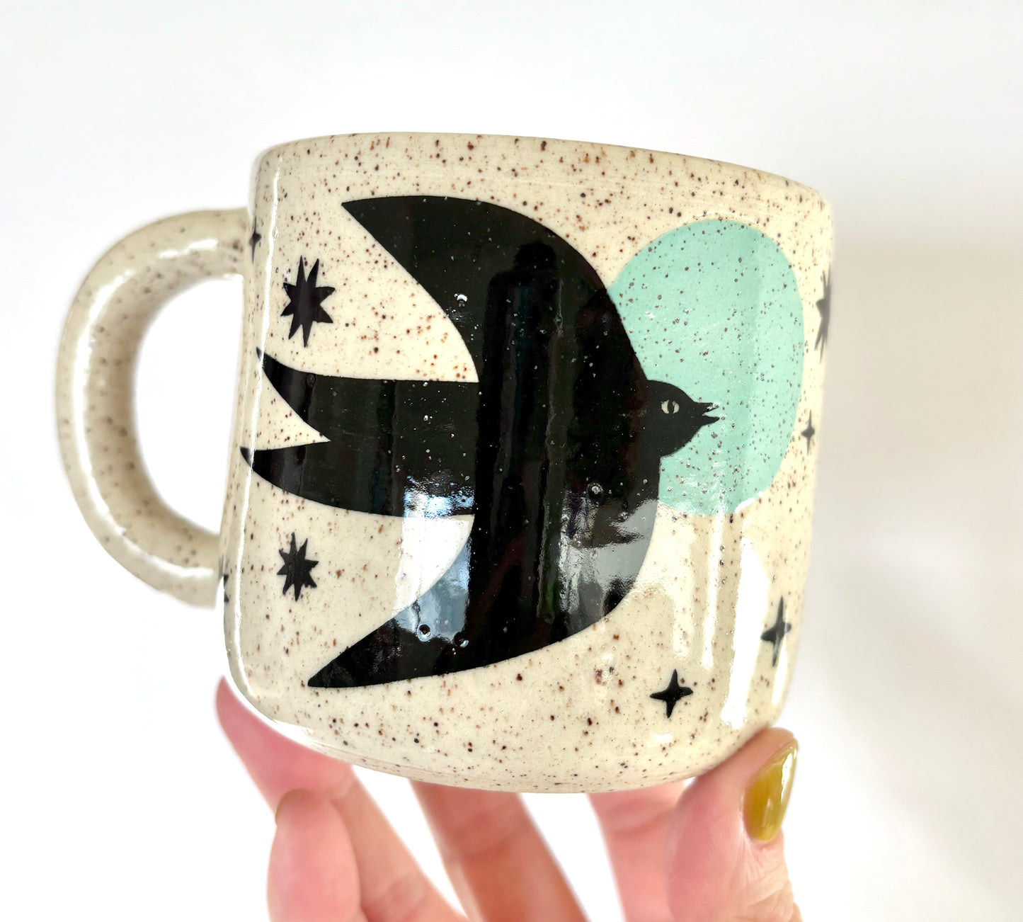 Celestial Bird Mug AQUA
