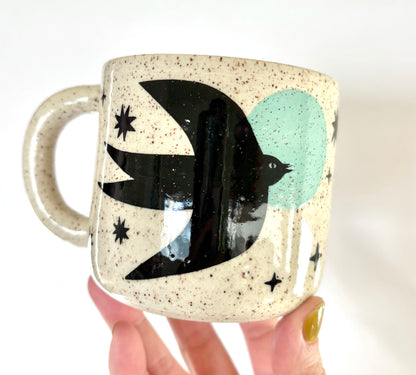 Celestial Bird Mug AQUA