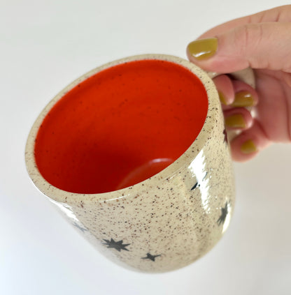 Celestial Bird Mug RED