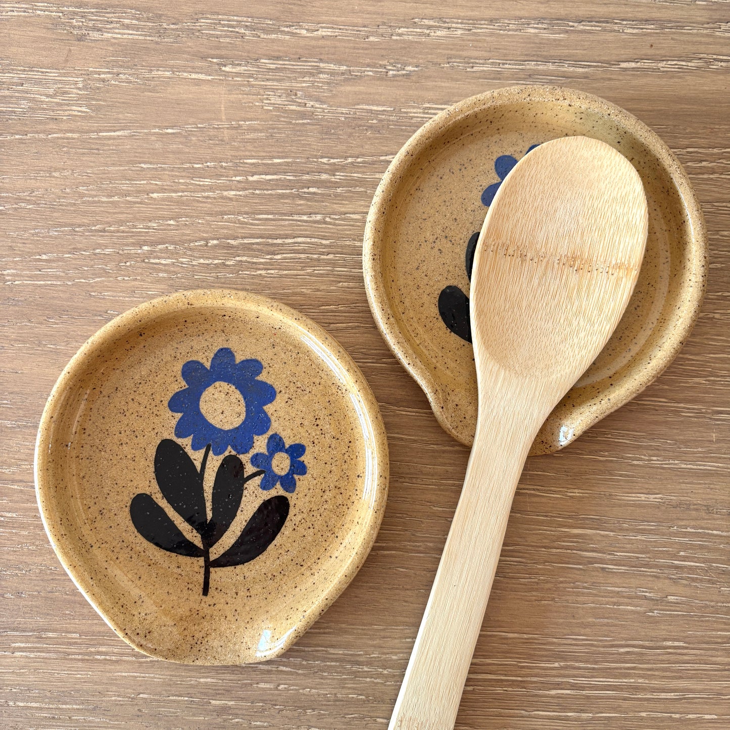 Blockprint Flower Spoonrest