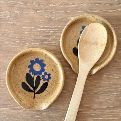 Blockprint Flower Spoonrest