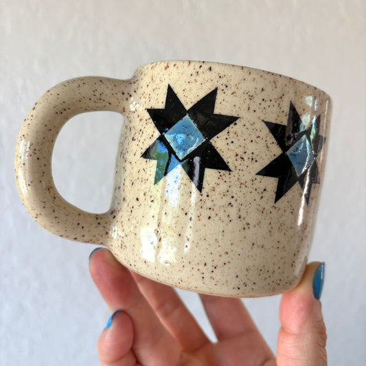 Quilt Diner Mug - BLUE