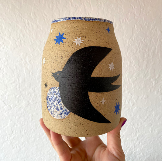 Bluemoon Folk Bird Vase