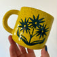 Triplet Flower Mug - YELLOW