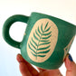 Folk Flower Mug - TEAL