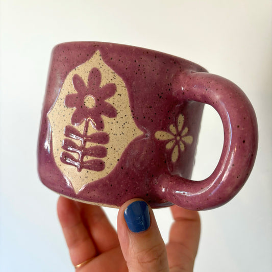 Folk Flower Mug - PURPLE