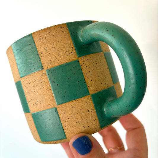 Checkers Mug - TEAL